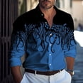 thumbnail image 4 of Camisa de manga larga con botones para hombre, 9 colores, estampado 3D de pulpo, ropa de noche diaria, camisa de solapa, ropa holgada de moda para hombre, 6xl, 4 of 5