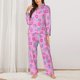 thumbnail image 2 of Fotbe Donuts Conjunto de Pijama de Manga Larga para Mujer con Estampado, Ropa de Dormir de 2 Piezas, Conjunto de Casa Suave y Cómodo con Bolsillos-Medium, 2 of 7