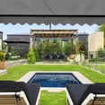 thumbnail image 6 of Semi-Cassette Motorized LED Luxury Patio Awning - 12 x 10 Ft - Silver Gray - Moroccan Collection, 6 of 8