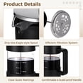 thumbnail image 3 of Press Coffee Maker, 34 oz Heat Resistant Thickened Borosilicate Glass Coffee Pot, Tea Maker with Fine 80 Mesh Filter & No-drip Spout, Large Capacity Brewer for Home, Office, 3 of 5