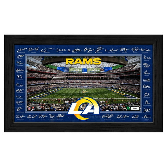 Highland Mint Los Angeles Rams 12" x 20" 2025 Signature Gridiron Panoramic Framed Photo