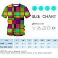 thumbnail image 4 of WHNBCW Novelty Men's Plaid T Shirt Funny Rainbow Checkered Graphic Tee Shirt, 4 of 7