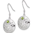 thumbnail image 2 of Sterling Silver Rhodium Plated Peridot Round Polished Dangle Earrings (32 X 15) Made In India qe7141, 2 of 5