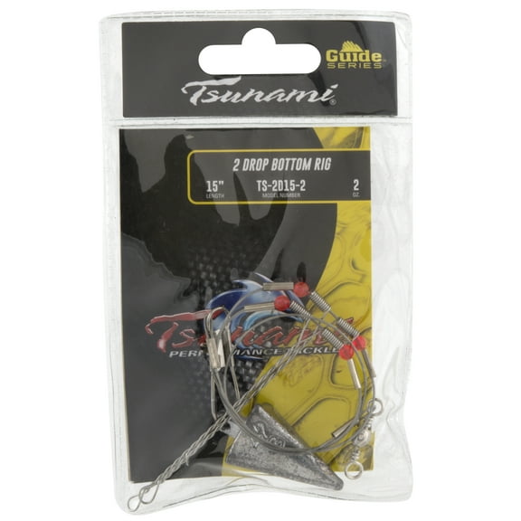 Tsunami Two Drop Bottom Fishing Rig 15 in 2 oz