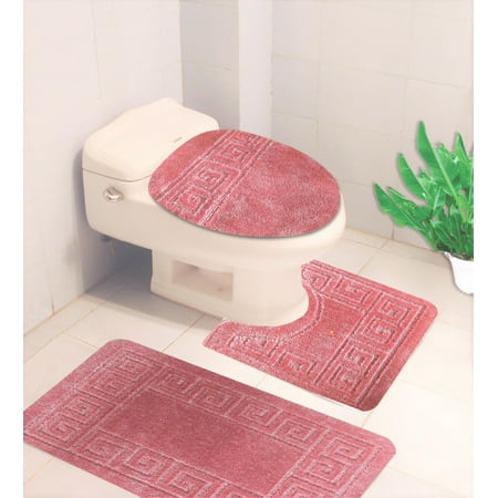 Bathroom Mats Set 3 Piece Embossed Extra Soft Shower Bath Rugs