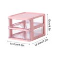 thumbnail image 3 of TOPRenddon Small Organizer Drawers Plastic Desk Storage Box with 4 Drawers Cute Rabbit Multipurpose Clear Mini Desk Organizer, 3 of 4