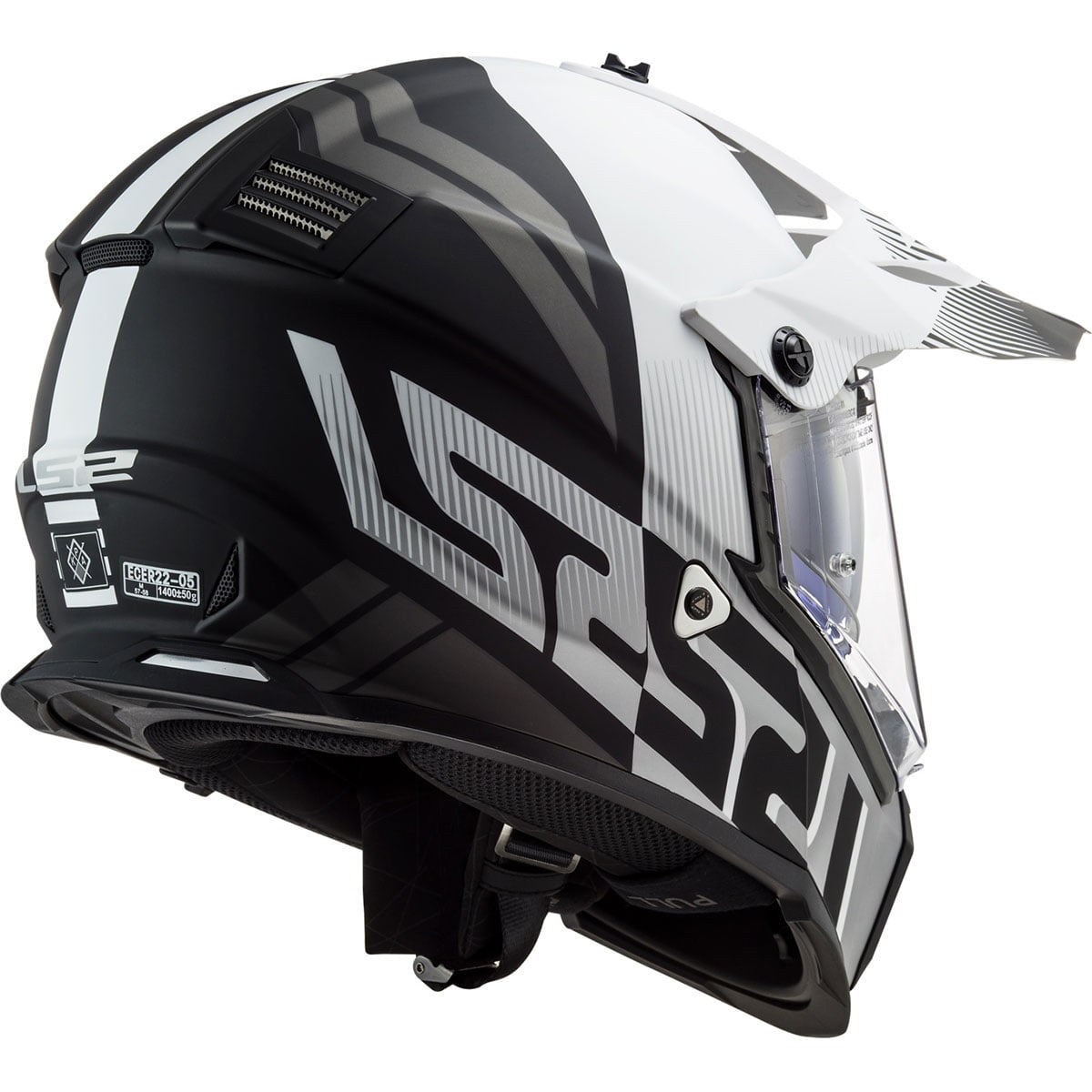 LS2 Blaze Sprint Dual Sport Helmet Gloss Black/White MD