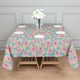 thumbnail image 3 of Pioneer Flower Floral Print Pattern Square Tablecloth,Waterproof Square Table Cover,Wipeable Spillproof Washable Table Cover for Home Kitchen Party Decor 60"x60"(152x152cm), 3 of 6