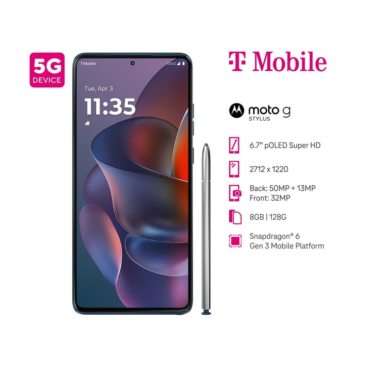 Moto G Stylus 2025 8GB/128GB 海外版 Total Wireless Motorola Moto g Stylus 2025, 5G, 128GB, Blue