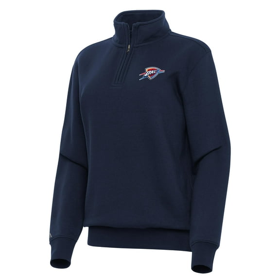 Women's Antigua Navy Oklahoma City Thunder Victory Quarter-Zip Sweatshirt