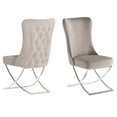 thumbnail image 2 of Ottomanson Imperial Upholstered Modern Silver Legged Dining Chair, Set of 2, Beige, 2 of 8