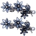 thumbnail image 1 of Joez Maravillosas pinzas para el pelo de novia con diamantes de imitación para mujer, 2 piezas de pinzas para el pelo de cristal brillante, pasadores de diamantes con perlas, clip de flores decorativo, 1 of 5