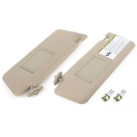 SCITOO Left & Right sides Sun Visor Assembly fit for 2005-2014 for Toyota Tacoma without Sunroof (Beige)