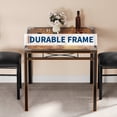 thumbnail image 3 of Dining Table Set for 2 with Upholstered Chairs, Wood Kitchen Table Chairs Set of 2 with Corner Protector for Small Space, Kitchen Room, Apartment, 3 of 20