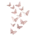 thumbnail image 2 of Set of 12 3D Butterfly Wall Decals, Pink Paper Removable Stickers for Bedroom - Birthday Party Photo Backdrop Decor, Includes Adhesive Dots, Easy to Apply and Remove, 2 of 6
