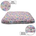 thumbnail image 3 of Modern Pet Bed, Vintage Retro Paris French Design with Landmarks and Florals Art, Chew Resistant Pad for Dogs and Cats Cushion with Removable Cover, 24" x 39", Pale Pink and Pale Blue, by Ambesonne, 3 of 4