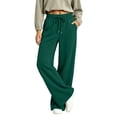 thumbnail image 2 of Women's Wide Leg Pants High Waisted Drawstring Elastic Waist Casual Loose Palazzo Solid Color Trousers with Pockets, 2 of 7