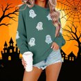 thumbnail image 6 of Zormilly Halloween Sweatshirts for Women Sequin Ghost Crew Neck Oversized Sweatshirt Spooky Season Fashion Fall Outfits, S-3XL, 6 of 6