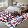 thumbnail image 5 of Independence Day Washable Area Rug 8 x 10 ft Abstract American Flag Love Sunflower Wood Stripes, Soft Non Slip Rugs Stain Repellent Indoor Felt Carpet for Living Dining Room Bedroom Home Office, 5 of 9