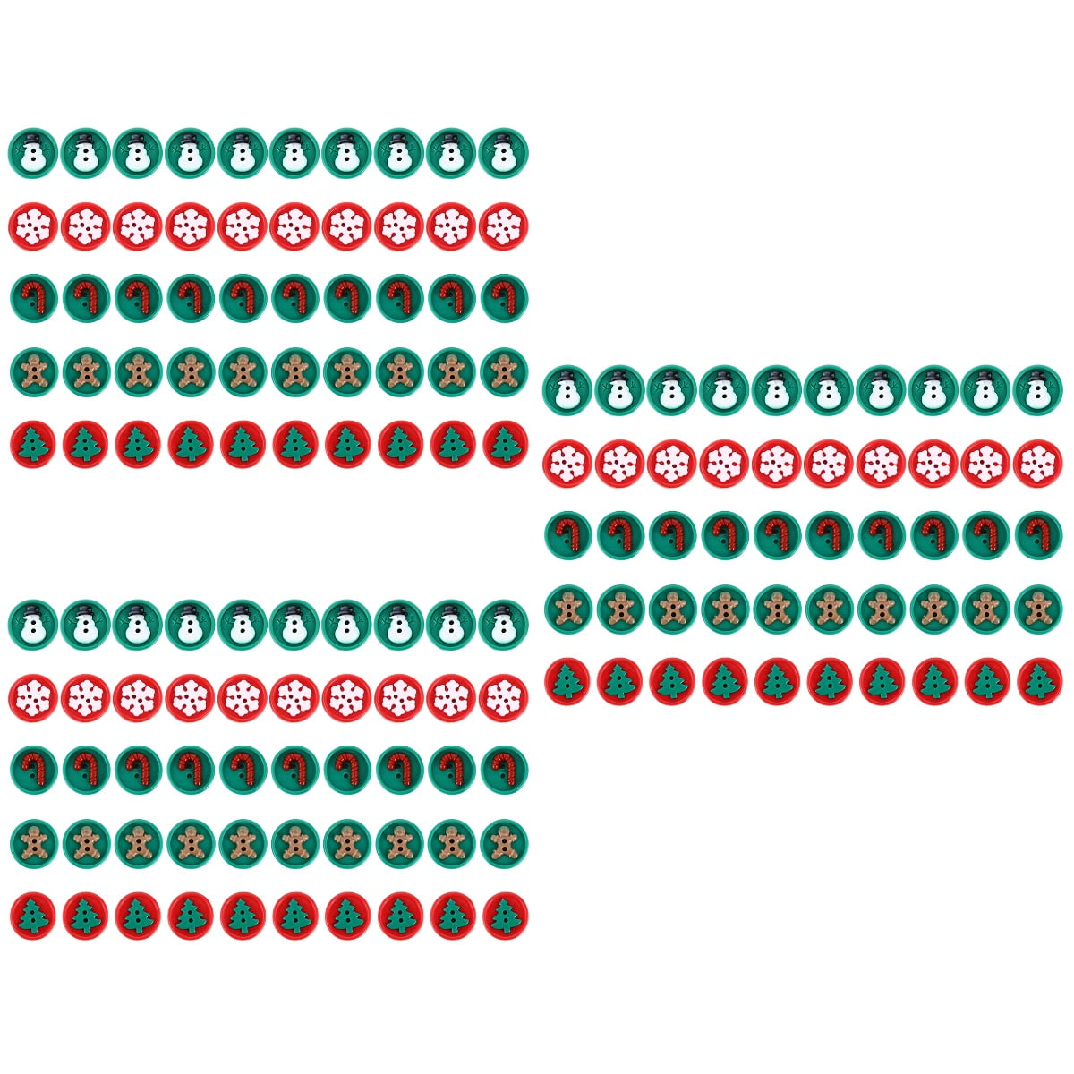 BERTDOMD 150-Piece Christmas Resin Decorative Buttons Flat Back for Sewing, Crafting, Scrapbooking, Projects and Holiday Decor