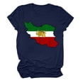 thumbnail image 4 of Camiseta de Manga Corta Impresa de Cuello Alto para las Mujeres, Tops de Cuello Redondo para las Mujeres Mezcla de Poliéster de Spandex de Uso Diario Casual, 4 of 5