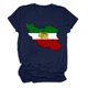 thumbnail image 3 of Camiseta de Manga Corta Impresa de Cuello Alto para las Mujeres, Tops de Cuello Redondo para las Mujeres Mezcla de Poliéster de Spandex de Uso Diario Casual, 3 of 5