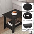 thumbnail image 3 of Side Table, Narrow Side Table with 2 Shelves, Square Nightstand and Accent Table for Cottage Bedroom,Apartment, 3 of 5