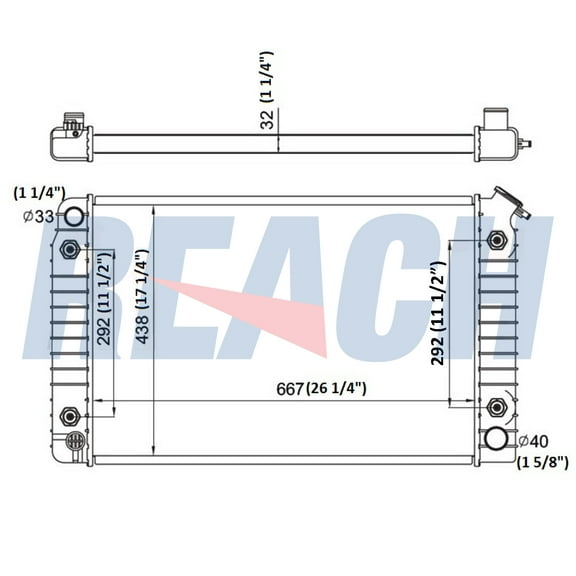 REACH 41-1046 Radiator for BUICK/OLDSMOBILE/PONTIAC 90-91, Automotive Radiator Replacement Part