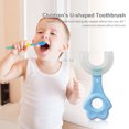 thumbnail image 3 of Cepillo de dientes para bebés Limpieza de dientes de silicona en forma de U para niños (Cat Blue 2-6) Ehuebsd sin BPA, 3 of 9