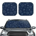 thumbnail image 2 of Xecao Snowflake Dark Blue for Foldable Car Sun Shades (2-Pack) offer sun protection with an easy-fold design for convenient windshield shading., 2 of 7