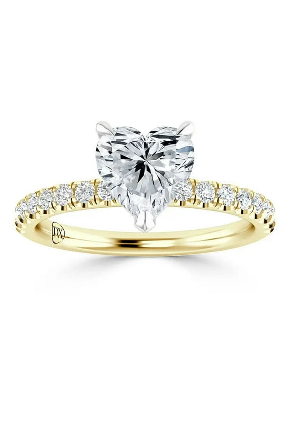 2 Carat Lab Grown Diamond Engagement Ring, 14K Yellow Gold, Solitaire Lab Diamond Ring