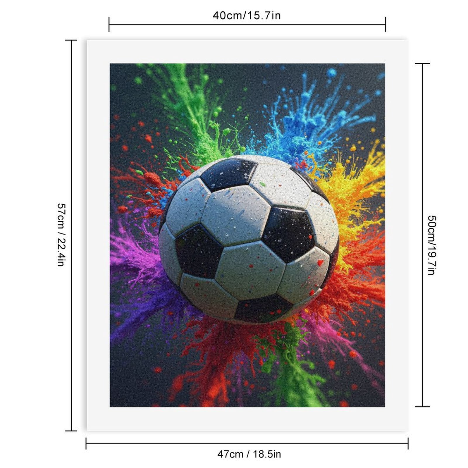 Paint By Numbers Kit for Adults Beginner - DIY Colorful Soccer Explosion Art Canvas Painting Kits for Adults, Frameless Paint By Number for Adults for Home Wall Decor 16x20 Inch
