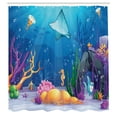 thumbnail image 3 of Ambesonne Ocean Shower Curtain, Marine Life Fish Moss, 69"Wx75"L, Multicolor, 3 of 5
