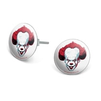 IT Pennywise Come Home Novelty Silver Plated Stud Earrings