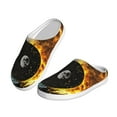 thumbnail image 2 of Rateoe Yin Yang Print Women's Men's Cotton Knit Slippers Lightweight Memory Foam Indoor House Shoes with Anti-Skid Sole-35/36, 2 of 7