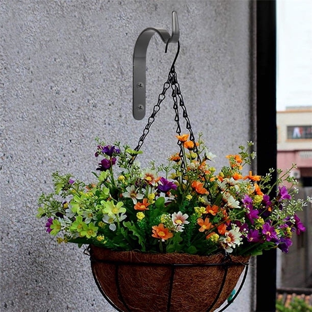 Colgador de plantas de flores Jadeshay 10 piezas de hierro para pared de jardín soporte para maceta colgante
