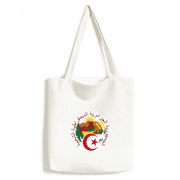 Algiers Algeria National Emblem Tote Canvas Bag Shopping Satchel Casual Handbag