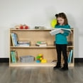 thumbnail image 4 of BizChair Wooden 2 Section School Classroom Storage Cabinet for Commercial or Home Use - Safe, Kid Friendly Design - 30"H x 48"L (Natural), 4 of 12