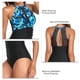 thumbnail image 5 of Traje de baño para mujer, traje de baño de una pieza para mujer, traje de baño estampado, traje de baño con panel de malla, rendimiento sólido, 5 of 7