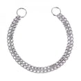 thumbnail image 4 of panDaDa Silver Pet Dog Pinch Collars Solid Training Iron Double Row Chain Collar 40/50/60cm, 4 of 6