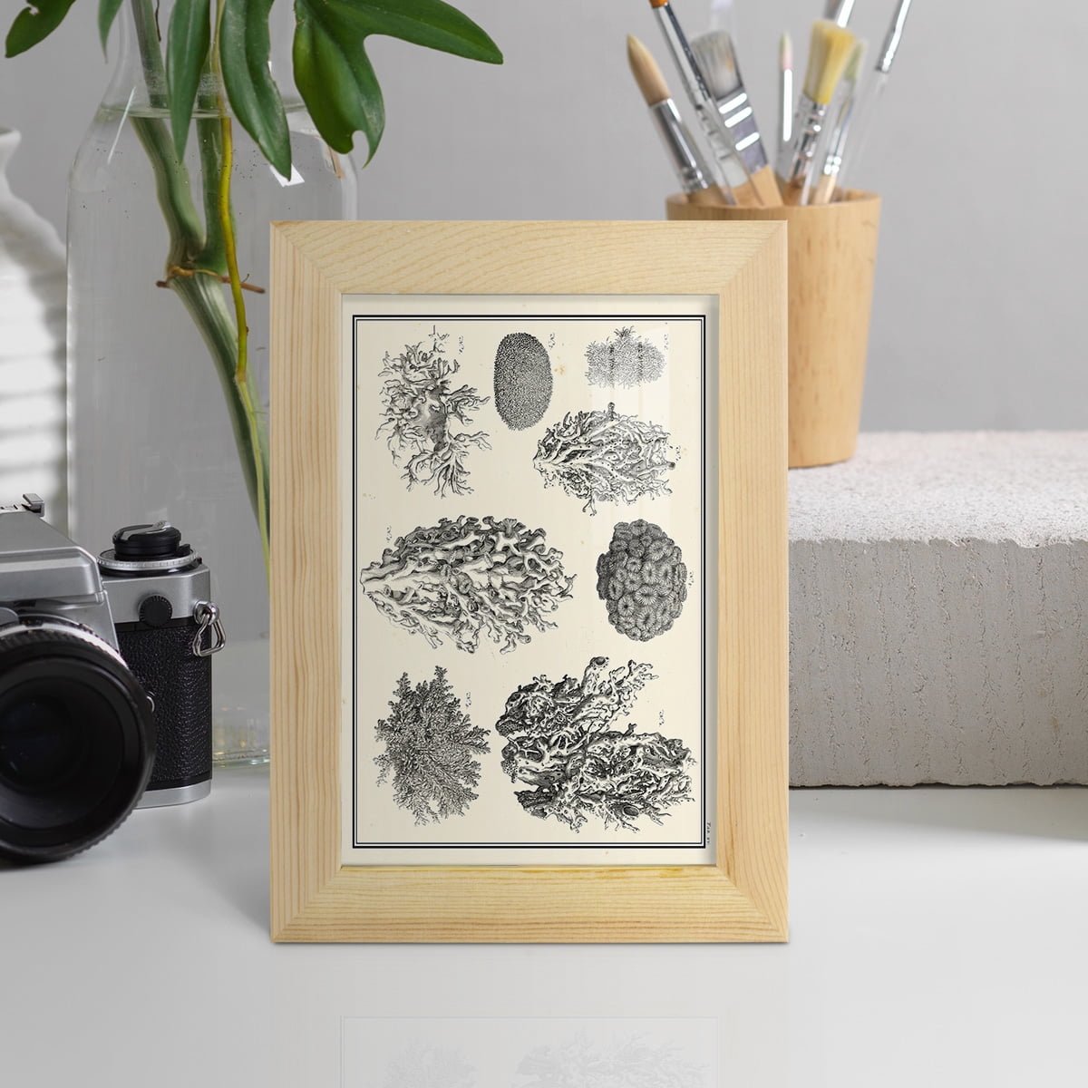 Aegean Collection IV -Framed Print w/glass-Natural Wood