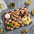 thumbnail image 2 of Cutting Boards for Kitchen, Large Acacia Wood Chopping Board, Thick Checkered Cutting Board with Juice Grooves & Handles, Charcuterie Board Butcher Block with Gift Box, 16" x 11" x 1.4", 2 of 9