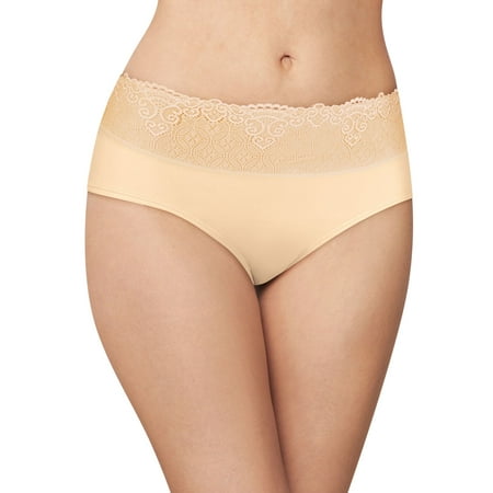 Bali Womens Passion for Comfort Hipster Panty, 7, Soft Taupe Lace