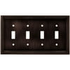 Brainerd 64404 Beaded Venetian Bronze Quad Switch Wall Plate Cover