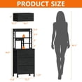 thumbnail image 2 of Mesa de noche alta Furnulem de 115 cm con 3 cajones y puertos USB con LED, 2 of 7