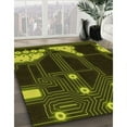 thumbnail image 2 of Ahgly Company Indoor Square Patterned Dark Yellow Green Area Rugs, 5' Square, 2 of 6