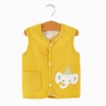 thumbnail image 2 of Staki Toddler Vest Girls Vest Warm Winter Jacket Lightweight Sleeveless Buttons Coat(Yellow,12-18 Months), 2 of 4
