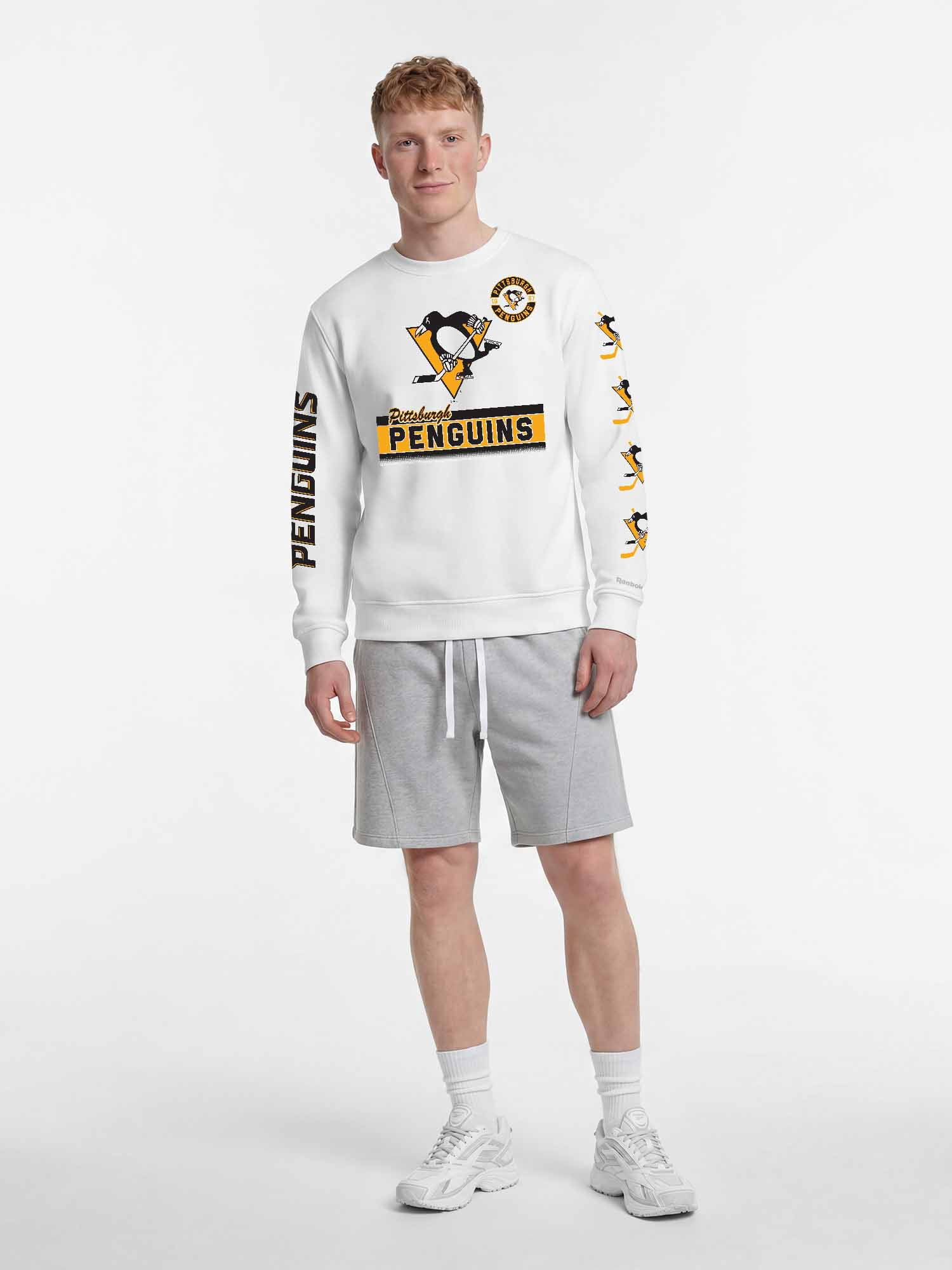 Pittsburgh Penguins Reebok Mens White Crew Sweatshirt