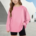thumbnail image 3 of Efsteb Long Sleeve Shirts for Girls Solid Color Casual Comfy Loose Tunic Tops Soft Crew Neck Long Sleeve for Parties（Pink，8 Years）, 3 of 8