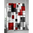 thumbnail image 5 of Space Design Sense Shower Curtain, Abstract Irregular Grey Line Stitching Waterproof Shower Curtain Set with 12 Hooks Lightweight Washable Fabric Shower Curtains for Bathroom 72x78 Inches, 5 of 6